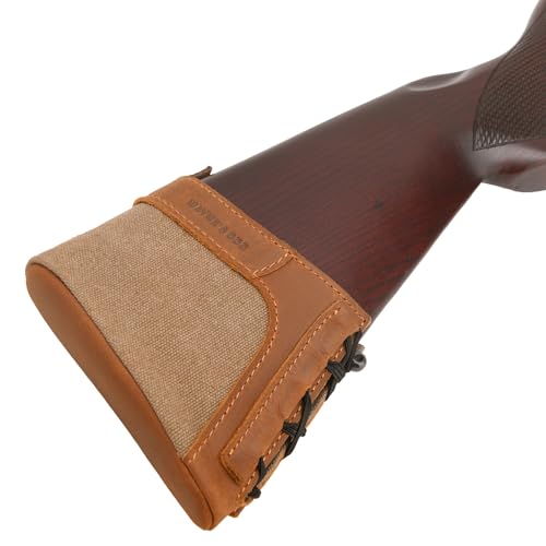 OXPANG Canvas Rifle Buttstock Extension Slip on Recoil pad, Shotgun Butt Recoil Pad for Hunting (Brown, S: 3 1/8
