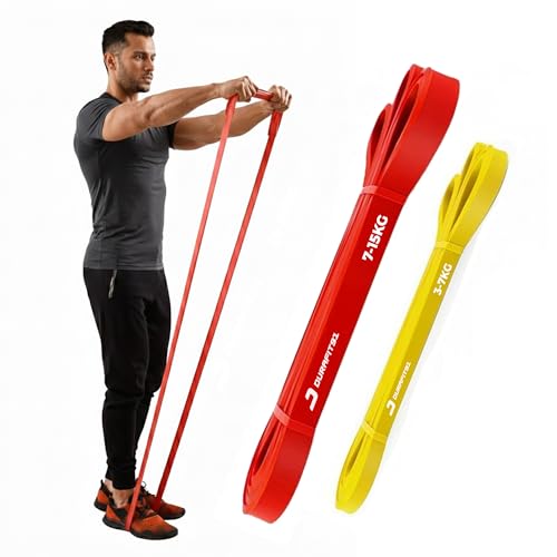 Image of Resistance Bands Set of 2 (Extra Light & Light), Pull Up Bands for Men & Women, Exercise Bands for Strength Training, Home Workout, Gym Fitness, Stretching, Mobility, Yoga, Crossfit