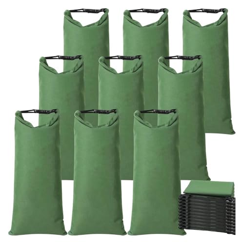 Muuookka Bolsas de de Lona Resistentes (Paquete de 10) con Hebilla, 11,8 X 27,5 Pulgadas, para Protección Inundaciones y Soporte de Peso.
