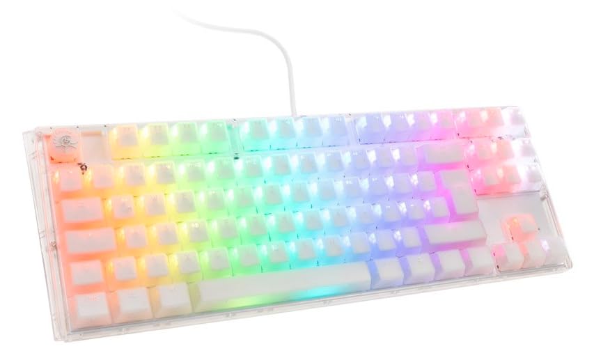 Ducky One 3 TKL Aura Clear White Hotswap RGB Double Shot ABS Mechanical Keyboard Gat Baby Kangaroo