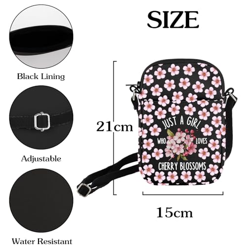 HOLLP Sakura Themed Gift Just a Girl Who Loves Cherry Blossoms Crossbody Bag Sakura Flower Lover Gift2