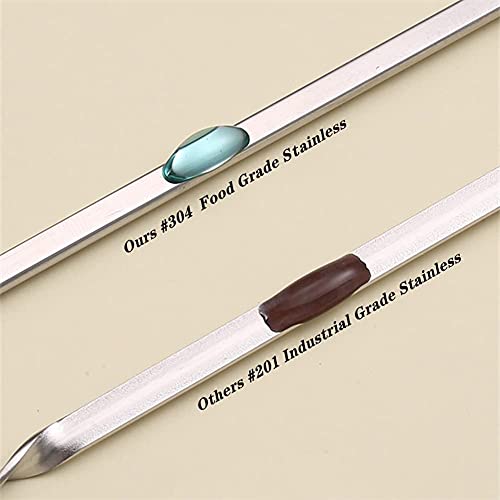 12 Stück Kabob Spieße Flach Metall Edelstahl BBQ 16" Spieße (12er Pack) - Bild 6 von 15