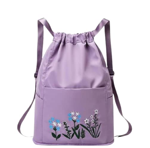 GenericGoyal Traders. Foldable Travel Bag Embroidered Folding Backpack Casual Storage Lightweight (Purpel)