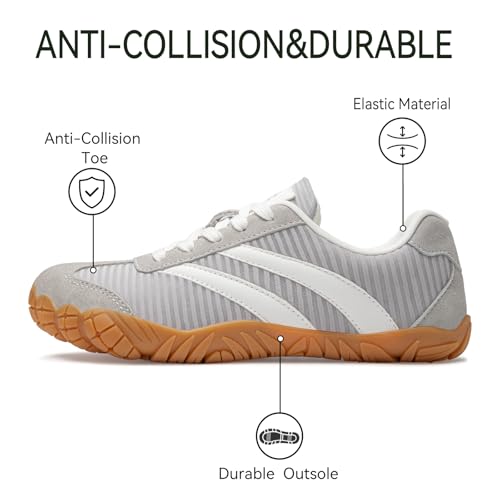 Image of Barefoot Shoes Women Casual Sneakers,Wide Toe Box Shoes Women Zero Drop Barefoot Shoe Men,Minimalist Trail Running Shoe,Non-Slip Lightweight Breathable Comfortable Fashion Walking Hiking Shoes Unisex