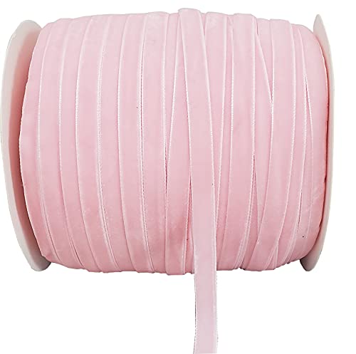 Image of 10 Yards Pink Velvet Ribbon Spool