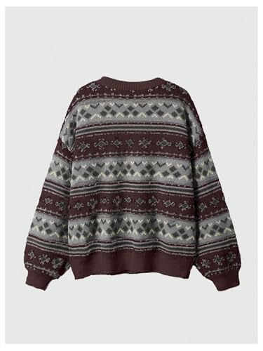 Image of MakeMeChic Women's Striped Sweaters Halloween Vintage Grandpa Sweaters