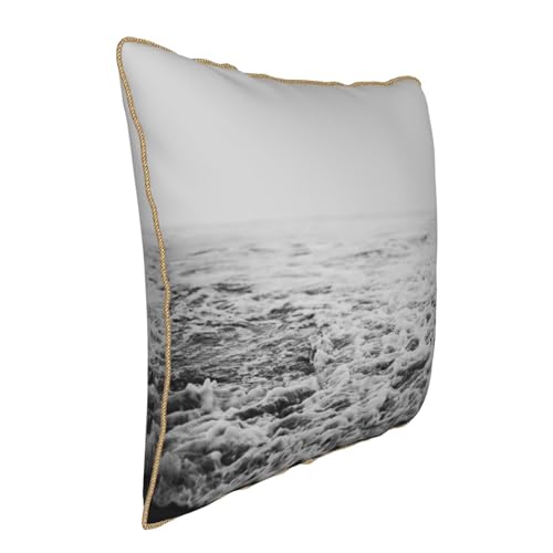 Housse de coussin en velours noir et blanc de qualité durable - 3