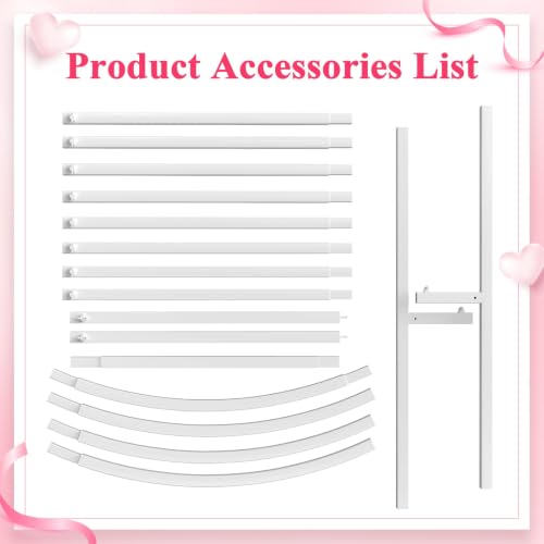 Image of Wokceer 6.6FT Arch Backdrop Stand White Metal Wedding Arch Backdrop Stand | Metal Backdrop Arch Stand Balloon Arch for Wedding Ceremony Birthday Party Bridal Baby Shower Photo Booth Backgound Decor
