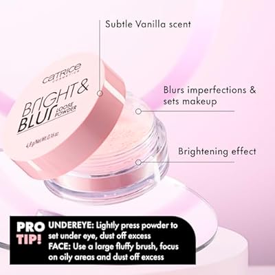 Catrice Bright & Blur Loose Powder | Lightweight, Instant Blur, Soft Matte Finish | Vegan & Cruelty Free (010 | Soft Pink)