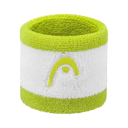 Image of HEAD Striper Wristband | Color: Green /White | Size: 2.5 inch | Material: Cotton | for Men & Women | Moisture-Wicking Properties | Dry and Comfortable | Secure and Snug fit | Flexible