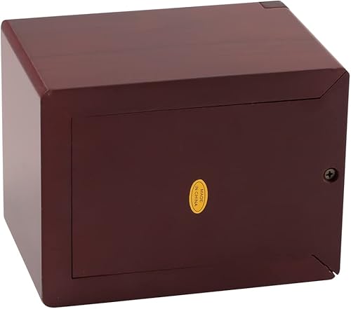 Miniatura 2 de Urna fotográfica grabada personalizada con acabado de cerezo - Urna fotográfica extra pequeña de madera para cenizas urna de cremación de tamaño