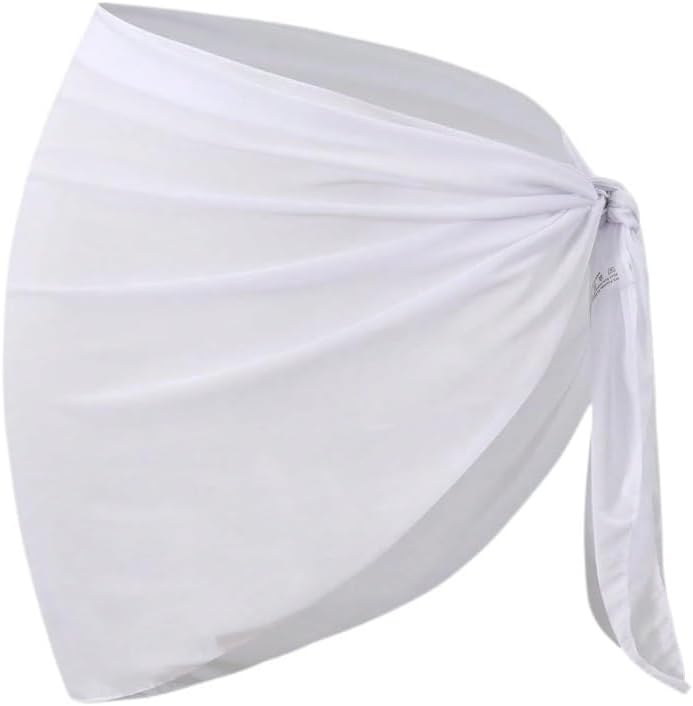 Women's Solid Color Side Tie Waist Cover-Up Skirt cover ups for swimwear