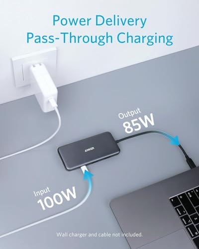 Image of Anker USB C Hub 7-in-1 (10 Pack), with 4K HDMI, 85W Power Delivery, USB-C and 2 USB-A 5Gbps Data Ports, microSD and SD Card Reader, for MacBook Air, MacBook Pro, XPS, and More