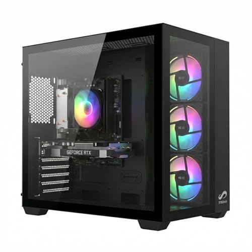 STGsivir PC Gamer Fixe,Ordinateur Gaming,GeForce RTX 2060 Super 8Go GDDR6,Ryzen 5 3400G up to 4.2Ghz,16Go DDR4,1To SSD,WiFi 6,BT5.0,Ventilateur RGB...