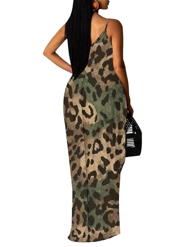Image of SUZONANA Women Plus Size Summer Maxi Dress Spaghetti Strap Loose Sundress