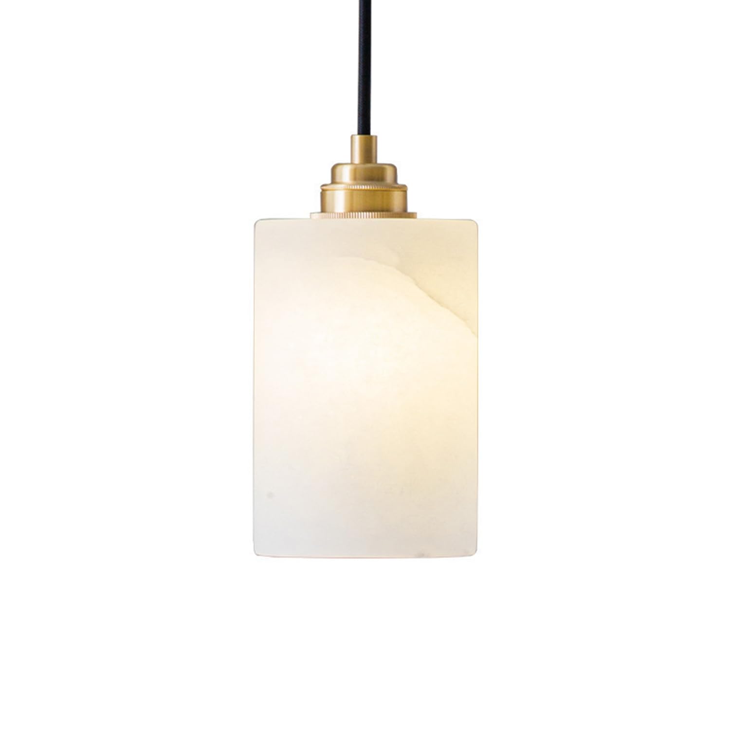 Lampada a Sospensione Cilindrica in Marmo 5,9 Pollici Paralume for a for Soggiorno Plafoniera in Stile Spagnolo Base for Lampadario in Pietra Naturale