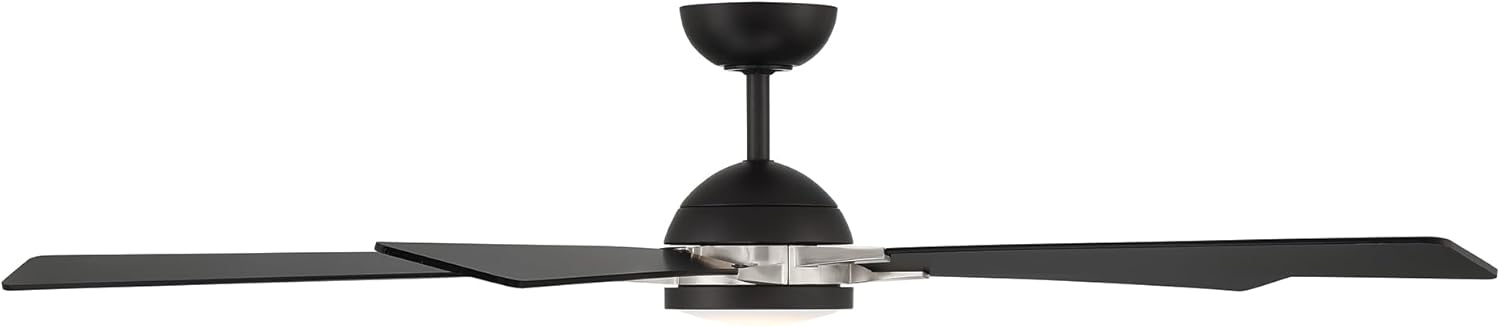 Rotary Indoor and Outdoor 5-Blade 65in Smart Home Ceiling Fan in Matte Black Brushed Nickel with 2700-3000-4000-5000K Selectable LED Light Kit and Remote Control works with iOS or Android WAC App