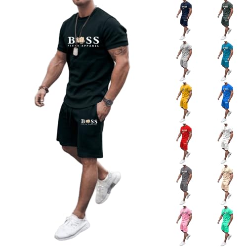 Generisch Jogginganzug Herren Kurz Sommer Trainingsanzug Bequeme Fitness...