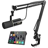 TONOR Dynamic Podcast Microphone Kit with Audio Interface