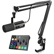 All-in-One Equipment Kit: Combines an audio mixer with a professional microphone set for an immersive voice experience. The microphone supports natural conversational interaction with superior background noise reduction, delivering more immersive aud...