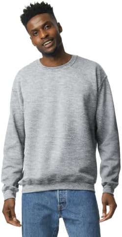 Gildan unisex-adult Fleece Crewneck Sweatshirt, Style G18000, Sport Grey, Medium
