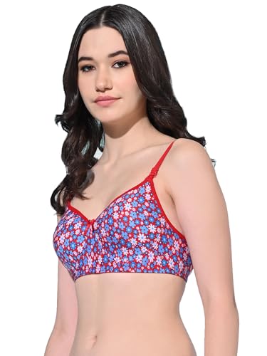 Image of FIMS - Fashion is my style Women Cotton Blend Padded Non-Wired Everyday Bra Pack of 1 Cup- B Multicolor