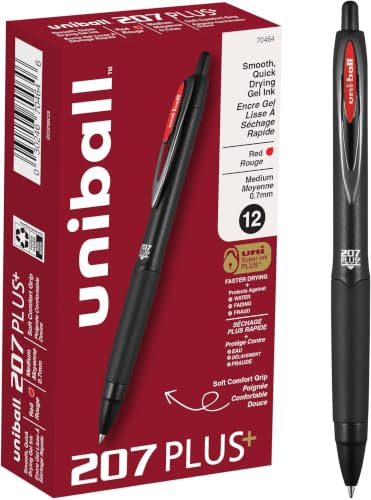 Image of Uni-Ball 207PLUS+ Gel, 0.7MM, Red, OS Dozen (Pack of 12)