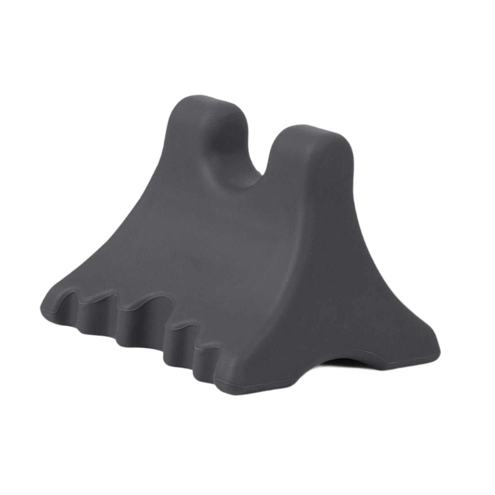 F Fityle Herramienta masaje para cuello, espalda y cuerpo, masaje puntos acupresión, ergonómica, fácil usar, ideal como regalo, portátil, Gris