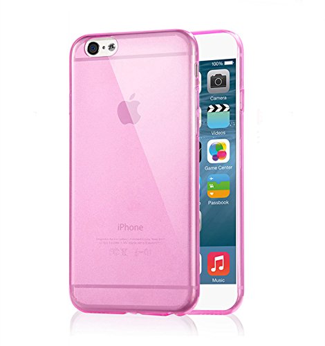 iPhone 6 Case, 4.7" Techoland Thin Case Cover TPU Rubber Gel, Transparent Clear Back Case for iPhone 6, Soft Silicone - Pink