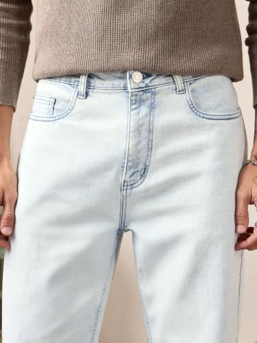 Image of The Souled Store Straight-Fit Denim: Men and Boys Cotton Blend Straight Fit Cargo Pockets Lightweight Everyday All-Season Denim Jeans
