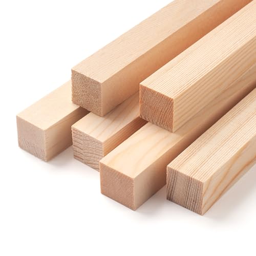 Quadratisch Holzstäbchen Holzstäbe zum Basteln 6 Stück 2 5 x 2 5 cm-30 5 cm Lang Eckig Holzleisten Natürliche Unbehandelter Holz Stab Kantholz Holz Stange für Holzbasteleien Kunst und DIY Projekte