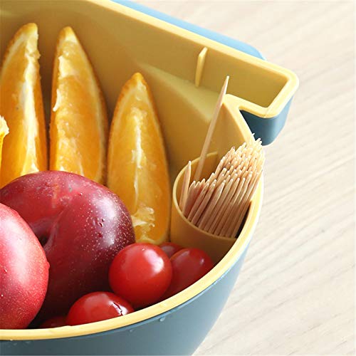 Multi-function Stylish Snacks Storage Box Double Layer Container Household Plate Serving Dish Organizer - Perfect For Snacks, Fruit, or Pistachio/Sunflower Seeds Storage Box- Bonus Phone Slot