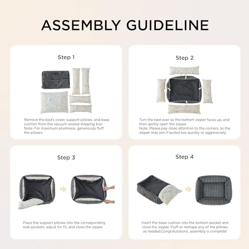 Bedsure ComfyFleece™ Cute Dog Bed Medium Size Dog — bottom and base construction detail