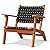 VINGLI Outdoor Armchair, All-Weather Wooden Patio Chair with Waterproof PE Woven Fabric, Adirondack Chair for Garden, Lawn and Poolside (1, Black and Brown)