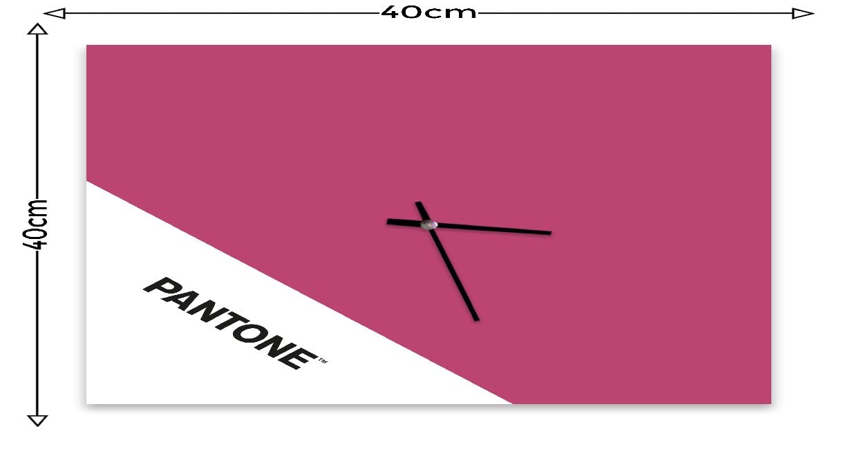 Pantone by Homemania Homemania Double Wall Clock for Living Room Kitchen Office 40 x 0.15 x 40 cm Pink White Black Metal - Image 3