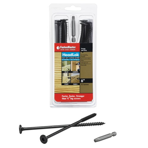 Fastenmaster Fmhlgm006-12 Headlok Heavy-Duty Flathead Fastener, 6 Inches, 12-Count,Black #TOP1