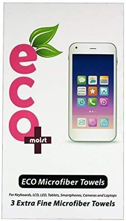 Ecomoist Microfiber Towels Pack, 3 Towels Size 20cmx20cm, Cleans all dust and stains. Best for joysticks, gamepads, laptops, keyboards, smartphones, tablets, touch screens and for all other surfaces.