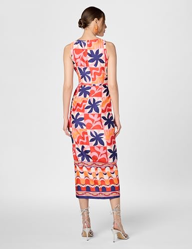 Image of Donna Morgan Women's Floral Midi Wrap Dress for Women - Versatile Summer, Beach, and Vacation Dress