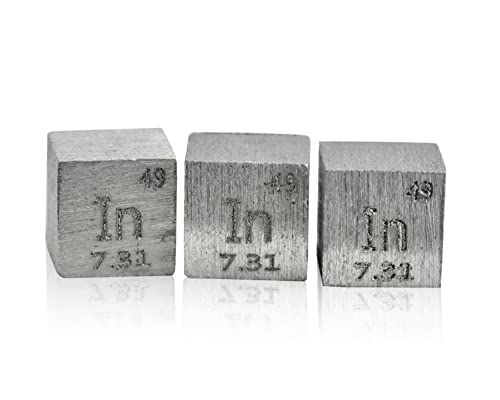 indium cube density, indium metallic cube 10x10x10mm pure 99.95% for collection of elements