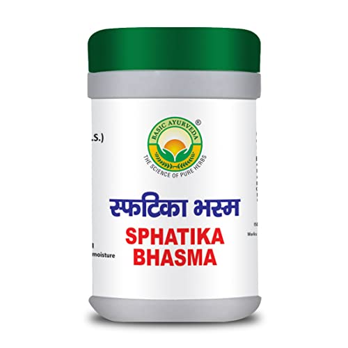 Image of Basic Ayurveda Sphatika Bhasma 15 Gram Pack of 10| Ayurvedic Mineral Supplement for Skin Health, Detox Support & Overall Wellness