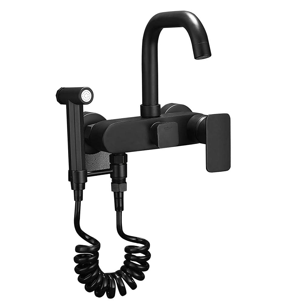 Robinet d'évier de cuisine noir avec douchette extractible et bec pivotant à 360°