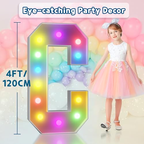 Image of Imprsv Colorful Marquee Letters 4 Feet Tall, Large Light up Letters C