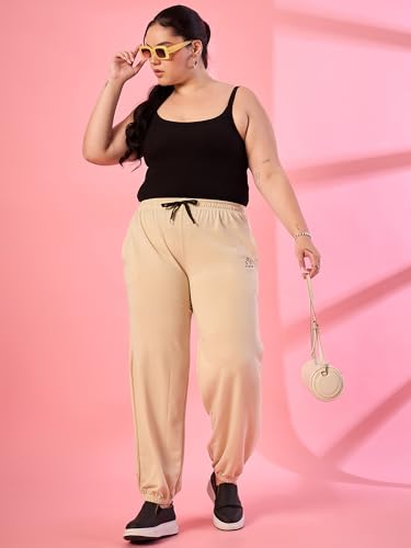 Image of ALZA Women's Cotton Oversized Joggers with Utility Pockets - Loose Fit High Waisted Track Pants for Gym, Yoga & Travel - Lightweight All-Season Lounge Sweatpants
