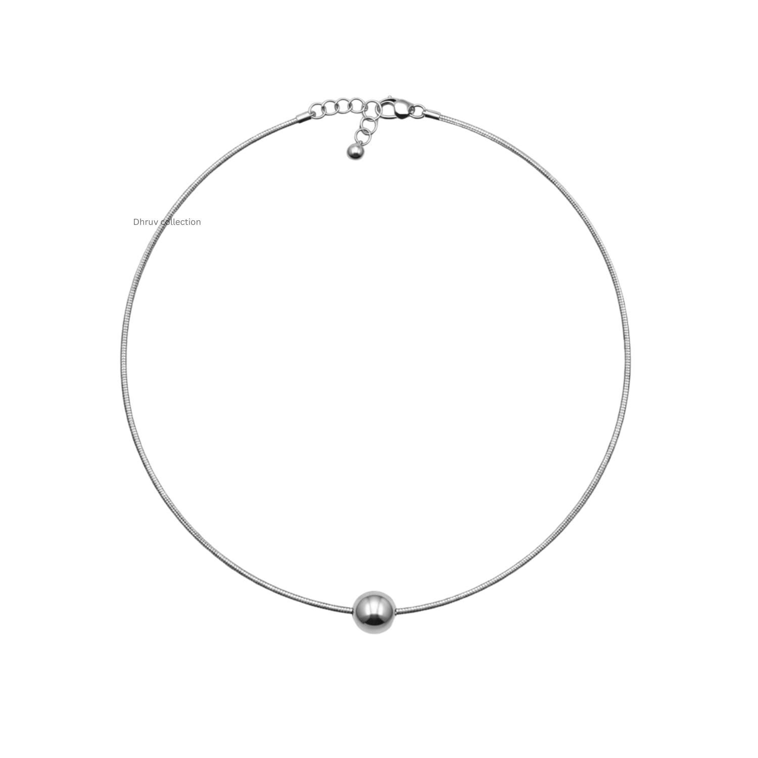 925 Pure Sterling Silver 1 Moving Ball Threaded Snake Pattern Anklet Silver for Women (Silver)-image-25