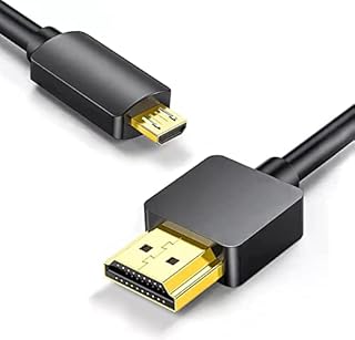 Dorwrnln Micro USB to HDMI 1080P Date Cable 1.5M/ 5FT, Micro USB 5P to Hdmi Cable Adapter Connect The Videos Pictures from Mobile Phone or Tablet to a High-Definition Monitor or TV, Black