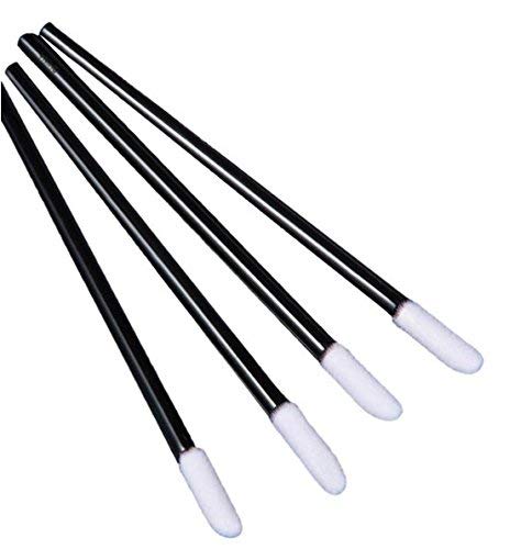 Dermastil, 100 pennelli da labbra e ciglia in microfibra, senza pelucchi, colore nero e bianco