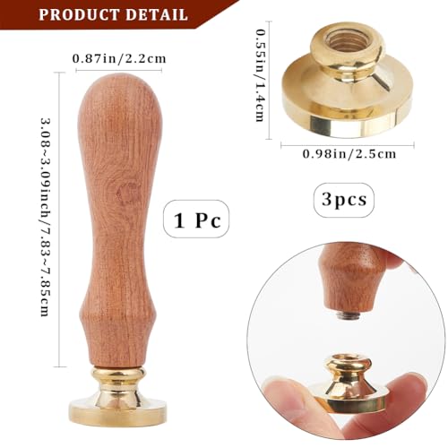 CRASPIRE 3 Styles Graduation Wax Seal Stamp Head Graduation Cap Books 25mm Removable Brass Head Set including 1Pcs Wooden Sealing Stamp Handle for Wedding Envelopes Invitations Gift Packing Wrap Decoration - Image 2