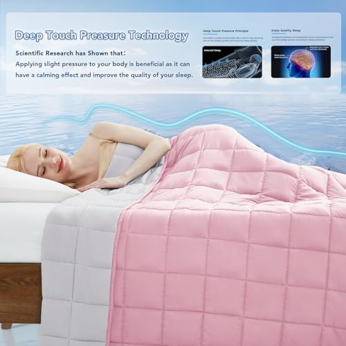 Topcee Weighted Blanket for Adults (15 lbs, 60" x 80") Queen Size Soft Cooling Heavy Blanket Sleeping, Apply to 130-160 lbs Body, Thick Breathable Blanket with Glass Bead, Easy Care