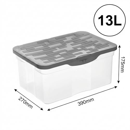 Rotho Ranger Aufbewahrungsbox 13l mit Deckel, Kunststoff (PP) BPA-frei, anthrazit, A4/13l (39.0 x 27.0 x 17.5 cm)