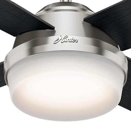 Image of Hunter Dempsey, Indoor, Ceiling Fan, Modern, Quiet, 44 inch, Brushed Nickel